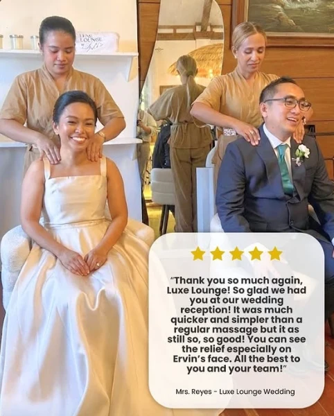 Mrs. Reyes’ original wedding feedback shared by Luxe Lounge